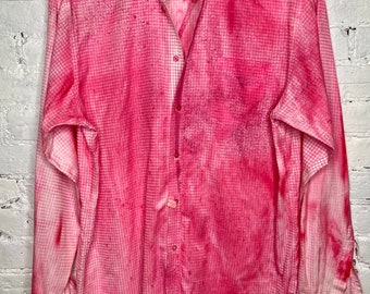 Hand painted upcycled  button down