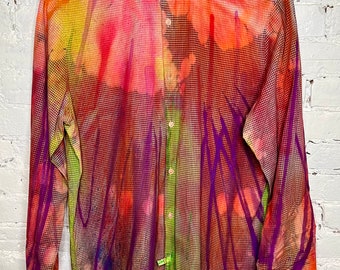 Hand painted upcycled  button down