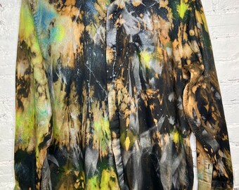 Hand painted upcycled  button down