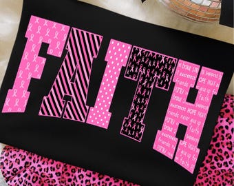 Fe universitaria (Png), Fe sobre el miedo (Png), Fe con bordado falso rosa, Cáncer de mama (Png), Superviviente de cáncer (Png), Versículo bíblico cristiano (Png)