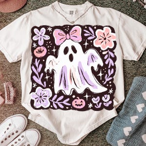 Brushstroke Halloween Ghost Png, Glitter Neon Ghost Png, Preppy Halloween Shirt Sublimation Png, Coquette Ghost Bow Png, Spooky Season Png