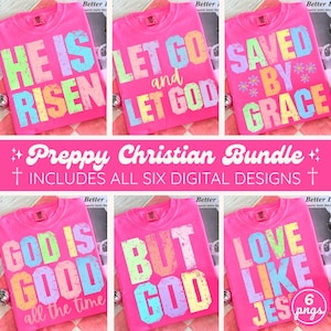 Christian God Png Bundle, Preppy Christian Women Design, Bible Verse Png, Jesus Quote Png, Faith-Based Christian Sublimation, Preppy God Png