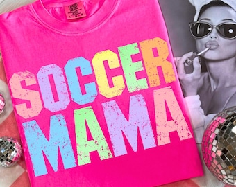 Soccer Mama png, wedstrijddag png, preppy voetbalshirt sublimatie, retro voetbal mama png, glitter coquette voetbal boog png, digitale download