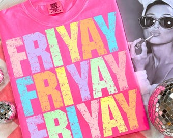 Happy Friyay Png, Retro Friyay Png, Trendy Friday Png, Teacher Shirt Png, Preppy Coquette Bow Png, Gift for Teacher Png, Back To School Png