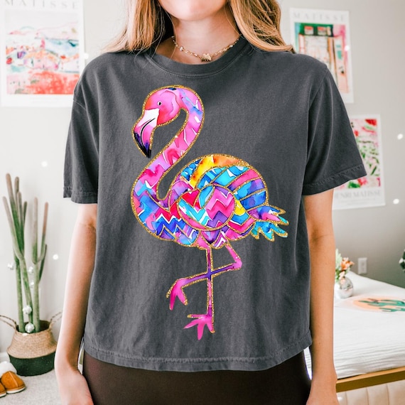 Coquette Summer Flamingo Png, Preppy Beach Shirt Design, Coastal Summer Vibes Sublimation, Glitter Flamingo Bow Png, Pink Girly Summer Png