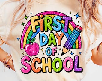 First Day Of School Png, Back To School Png, Teacher Png, Preppy Back To School Png, School Png, School Shirt Coquette Png, Cute Teach Png