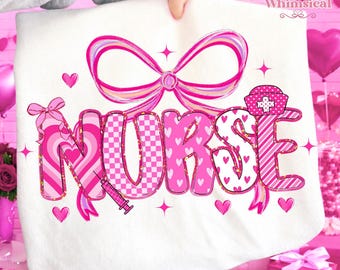 Verpleegkundige Valentijn png, Valentijnsdag png, coquette png, shirtsublimatie, RN Valentine, hart png, favoriete verpleegster Cupido png, XoXo png