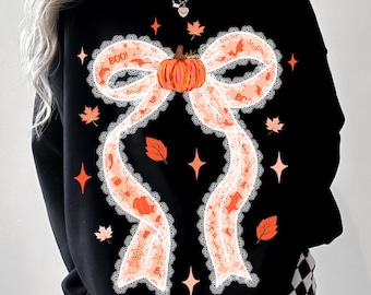 Lazo de calabaza de encaje (Png), Calabaza bohemia otoñal (Png), Diseño de camiseta otoñal preppy, Temporada espeluznante (Png), Sublimación de Halloween, Calabaza moderna (Png)