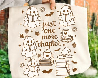 Nog maar één hoofdstuk png, spookboeken Halloween png, boekenliefhebbers png, Halloween-png, Halloweenshirt png, spookachtig seizoen png, sublimatie