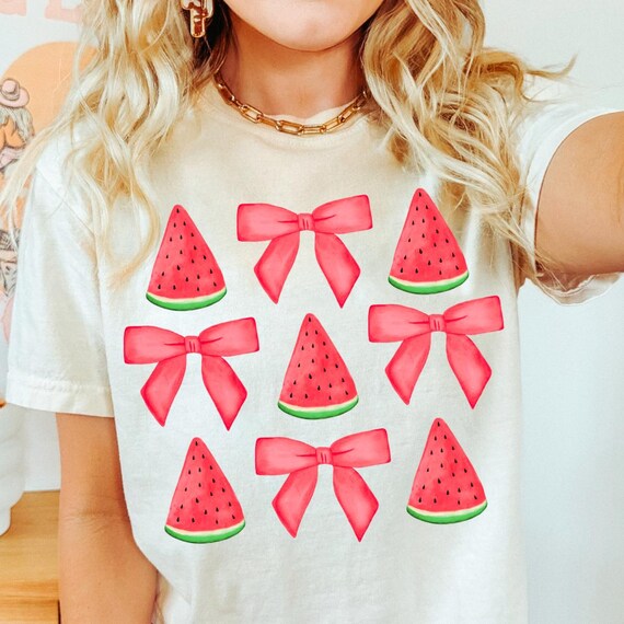 Watermelon Png, Bow Png, Aesthetic Png, Ribbon Trend, Coquette Watermelon, Summer Png, Fruit Sublimation, Trendy Summer Png, Beach Babe Png