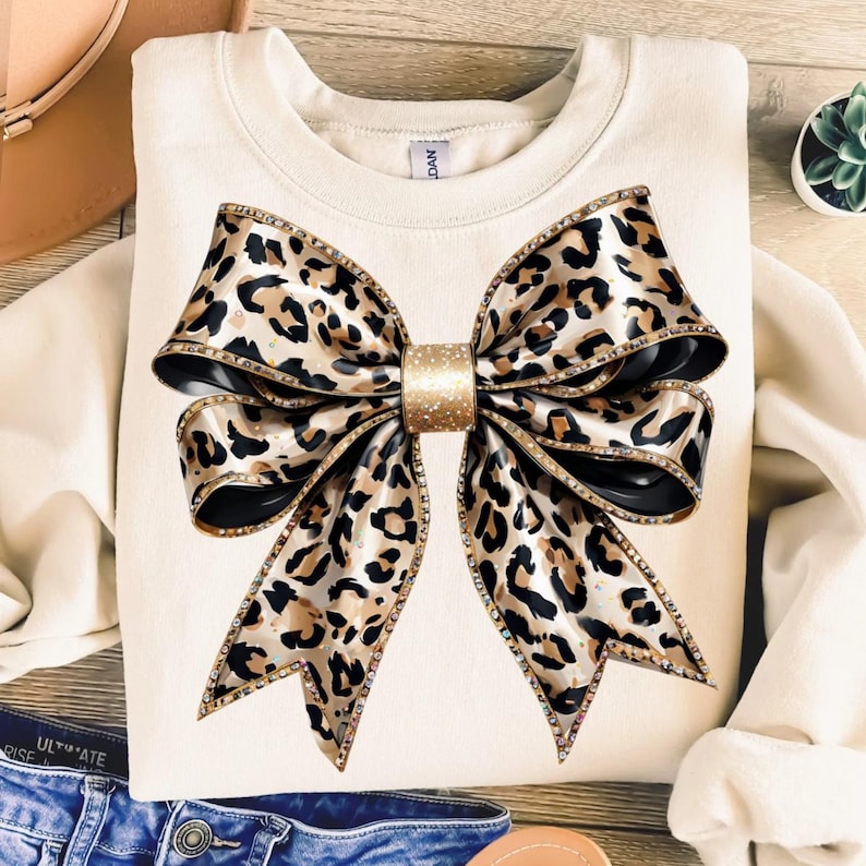 Leopard Coquette Bow Png, Coquette Png, Leopard Print Png, Soft Girl Png, Girly Png, Coquette Shirt Design, Sublimation Design, Leopard Png image 1