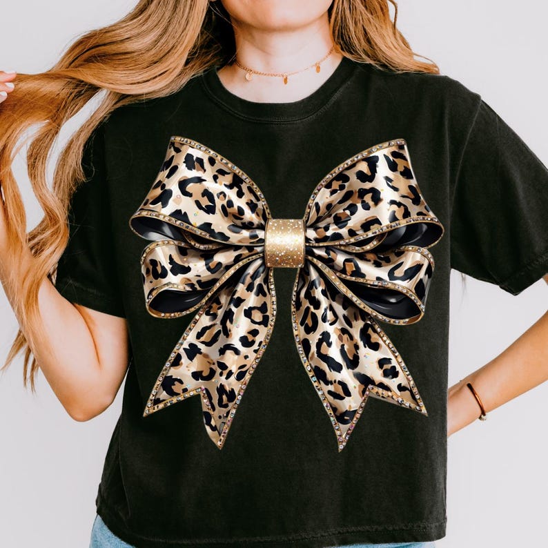 Leopard Coquette Bow Png, Coquette Png, Leopard Print Png, Soft Girl Png, Girly Png, Coquette Shirt Design, Sublimation Design, Leopard Png image 4