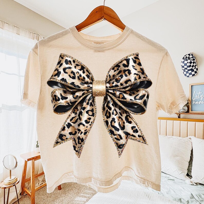 Leopard Coquette Bow Png, Coquette Png, Leopard Print Png, Soft Girl Png, Girly Png, Coquette Shirt Design, Sublimation Design, Leopard Png image 6