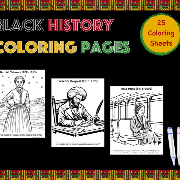 Printable Coloring Sheets Celebrating Black History - Downloadable African American Heroes