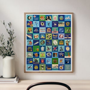 Matchbook Covers Print from the 30s through the 60s - blues and greens
