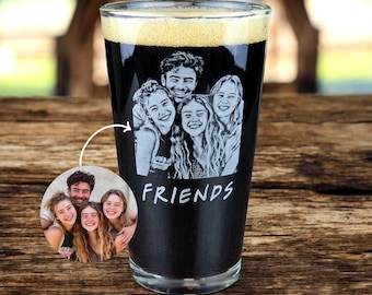 Vaso de cerveza personalizado con foto y texto, vaso de cerveza grabado, regalo para papá/Día del Padre