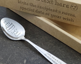 Father’s Day gift - Personalized Spoon - Custom Gift Spoon - Unique Design Stainless Steel Heavy Weight Spoon - 6 INCH - Personalized Box