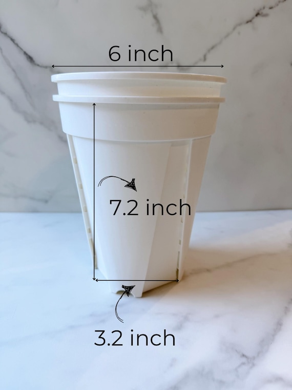Plastic Plant Pots 6 Inch - Set of 5 for Houseplants | Nursery Pots with Drainage Holes | Indoor Planters