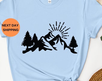 Vintage Camp Shirt, Camping Shirts, Outdoor Mountain Bride Tee, Retro Lake Themed Bridal Party, Hiking Bach, Camp Shirt, Mountain Tee,