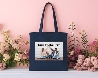 Custom Family Photo Tote Bag, Personalized Gift