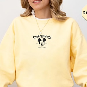 Embroidered Disneyland Est 1955 Sweatshirt, Retro Disneyland California Sweater, Disney Vacation Crewneck, Mickey And Friends, Walt Disney