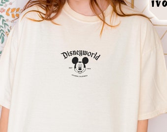 Embroidered Disneyland Est 1955 Shirt, Retro Disneyland California Shirt, Disney Vacation Shirt, Mickey And Friends Shirt, Walt Disney Shirt
