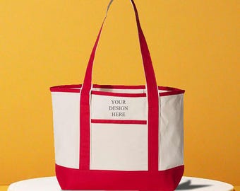 Embroidered Custom Your Design Here Deluxe Tote Bag, Cute Logo Bag, Customized Text Bag, Any Design Bag, Personalized Design Tote Bag