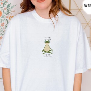 Embroidered Funny Frog Shirt, Shirt With Sayings, Womens Funny Shirts, Funny Frog Self Care Shirt, Be Kind of a Bitch Shirt, Frog And Toad