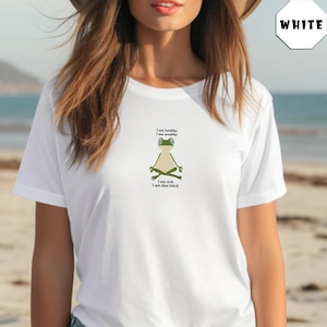 Embroidered Funny Frog Shirt, Shirt With Sayings, Womens Funny Shirts, Funny Frog Self Care Shirt, Be Kind of a Bitch Shirt, Frog And Toad