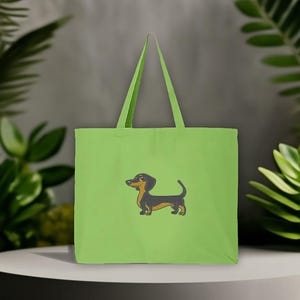 Embroidered Dachshund Tote Bag, Doxie Mom Tote Bag, Dog Mom Gift Bag, Dog Lovers Bag, Funny Dachshund Bag, Dachshund Mama Bag