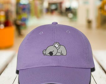 Embroidered Lazy Koala Baseball Cap, Koala Lover Hat, Animal Lover Gift, Cute Koala Cap, Koala Mom Hat, Koala Bear Cap, Koala Kid Cap