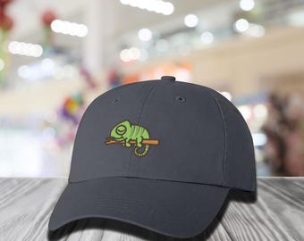 Gorra de béisbol bordada con camaleón, divertida gorra de camaleón, gorra de mamá camaleón, gorra para amantes de los animales, linda gorra de camaleón