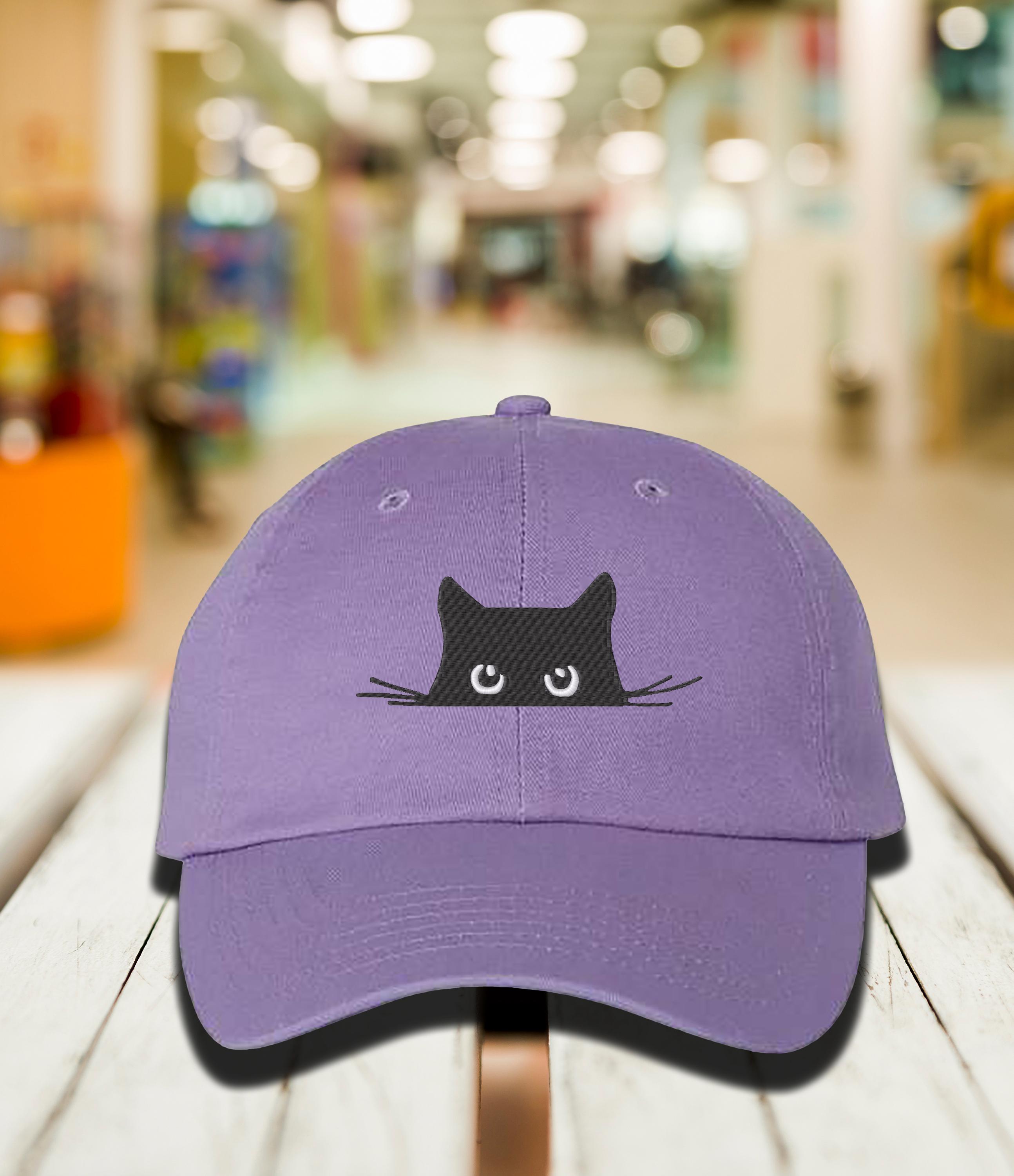 Embroidered Black Cat Baseball Cap, Black Cat Mama Cap, Cute  display picture 1
