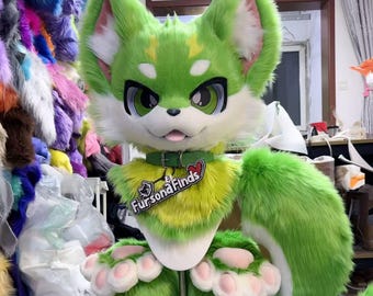 手作りのケモノファースーツヘッドピース：カスタムコスプレファー