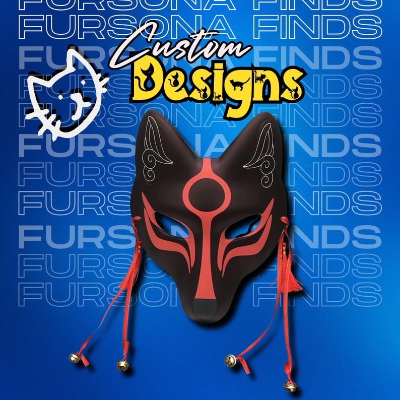 Kitsune Kabuki Fox Mask, Fursuit Mask, Fursona, Furry Cosplay, Full ...