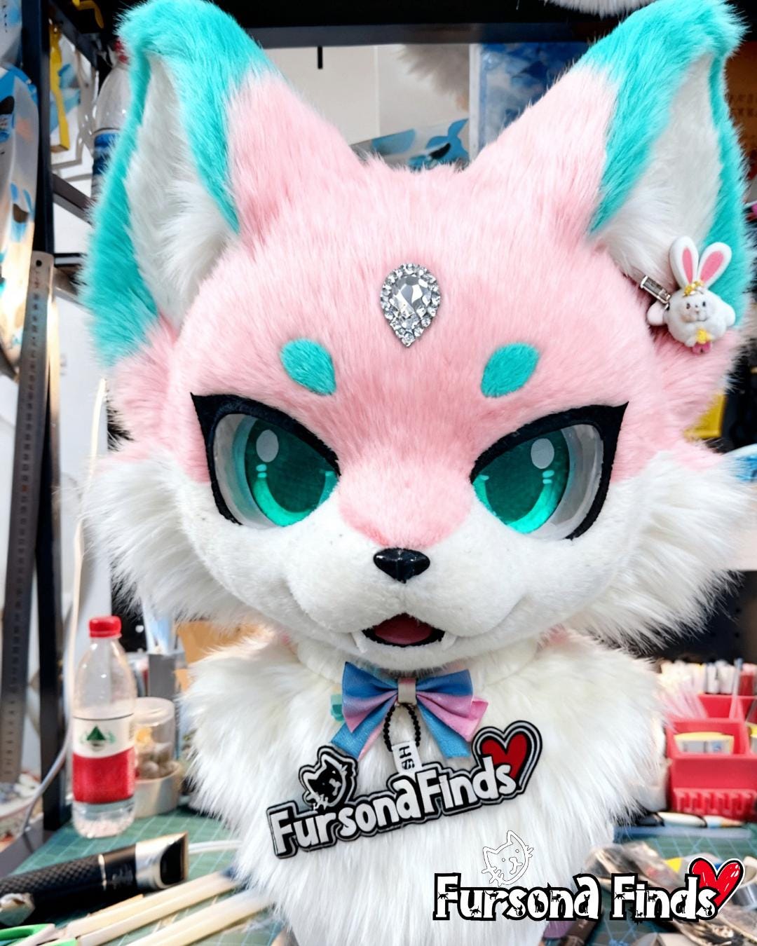 手作りのケモノファースーツヘッドピース：カスタムコスプレファー