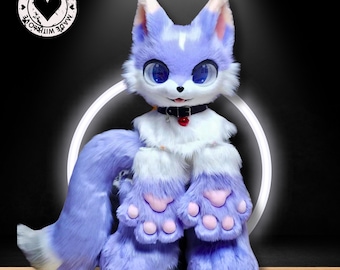 Custom Fursona Partial: Handmade Fursuit Head, Tail, Paws