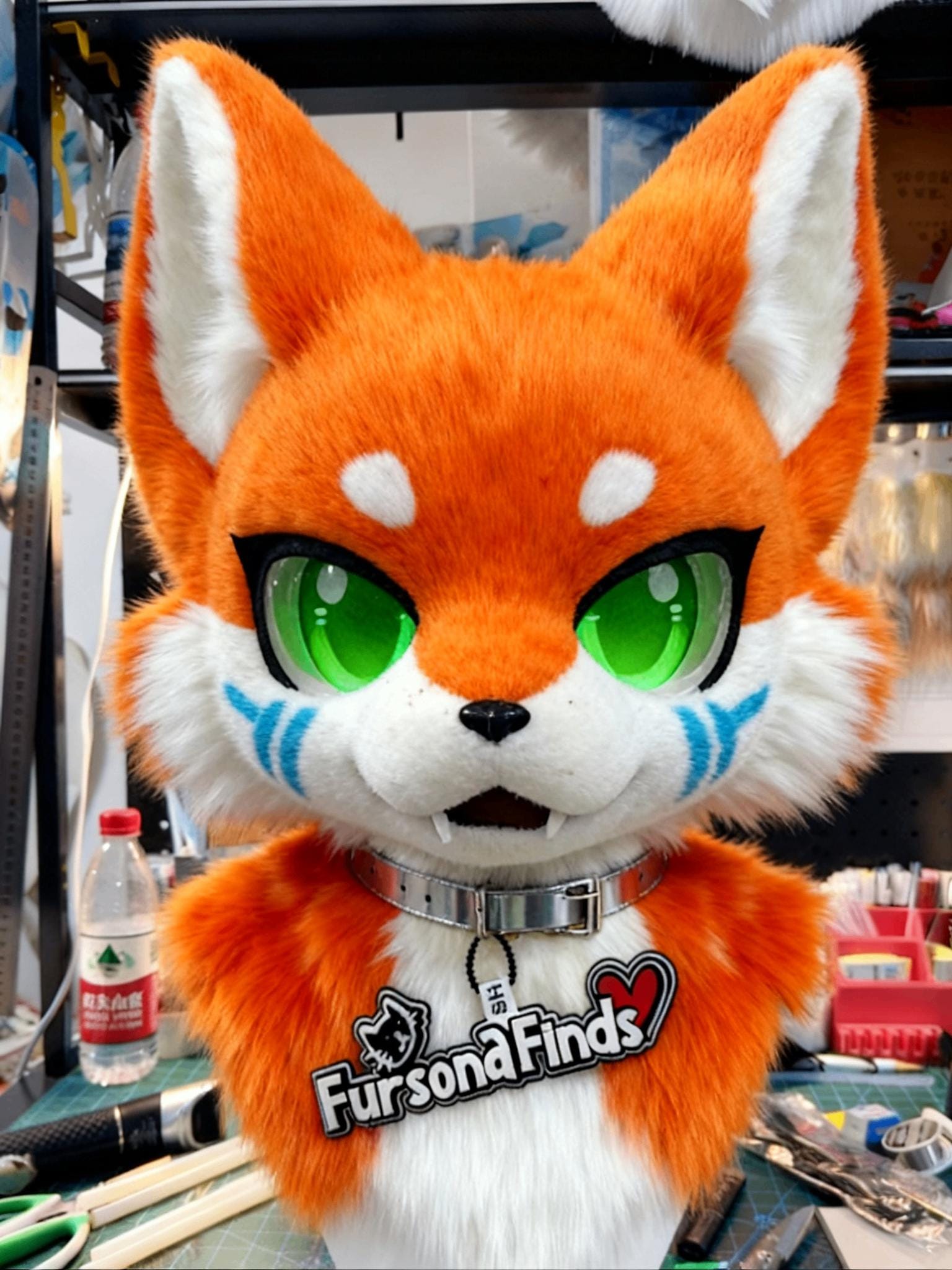 ファースーツヘッドピース：カスタムコスプレケモノマスク、手作り 