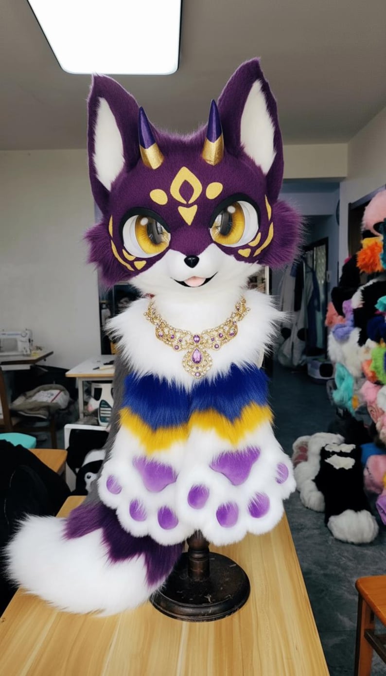 Normal Fursuit Fursuit Partial Set – Head, Tail & Paws Holiday Deal Kit. Custom Colors ...