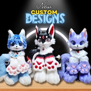 Fur Suit Partials Fursona Head Piece, Tail, Paws, Kemono Head Furry, Fursuit Mask, Beautifully Crafted, Fursuit Custom. Soft, Furry Anime