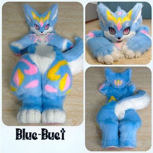 Custom Colors Fursuit set, Cosplay, Fursuit body paws, shoes tail, Cat Head Furry, Fursuit Mask,Furry, Fursuit fullbody Custom. Soft, Cozy