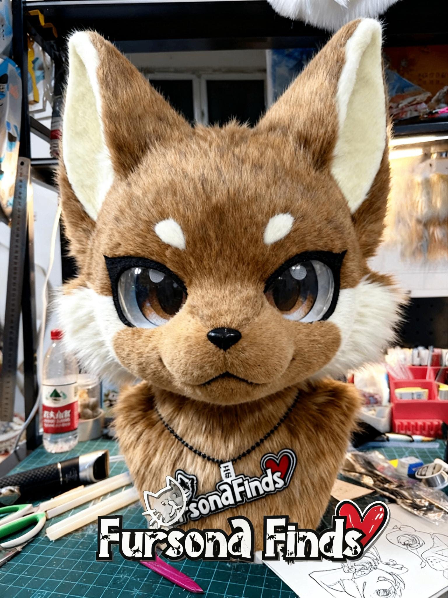 手作りのケモノファースーツヘッドピース：カスタムコスプレファー