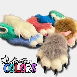 Fursuit Paws, All Colors, Custom Fursuit Cheap Cat Paws, kitten Gloves,Custom Kigurumi ,Handmade Furry paws, Furry art, faux fur cosplay