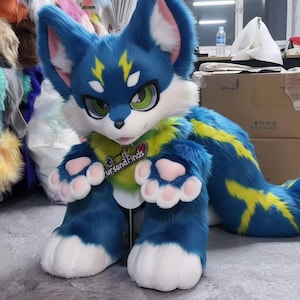 Fursona Partial, Custom Commission. Head, Paws, Feet, Tail: CHOOSE COLORS & PATTERNS Stye 3