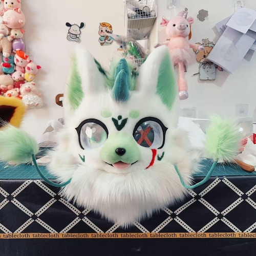 手作りのケモノファースーツヘッドピース、ユニーク、カスタム 手作りのケモノファースーツヘッドピース、ユニーク、カスタム