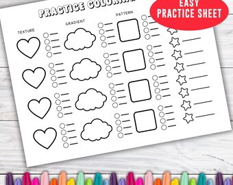 Practice Coloring Sheet, Texture Gradient Pattern (Digital Download)