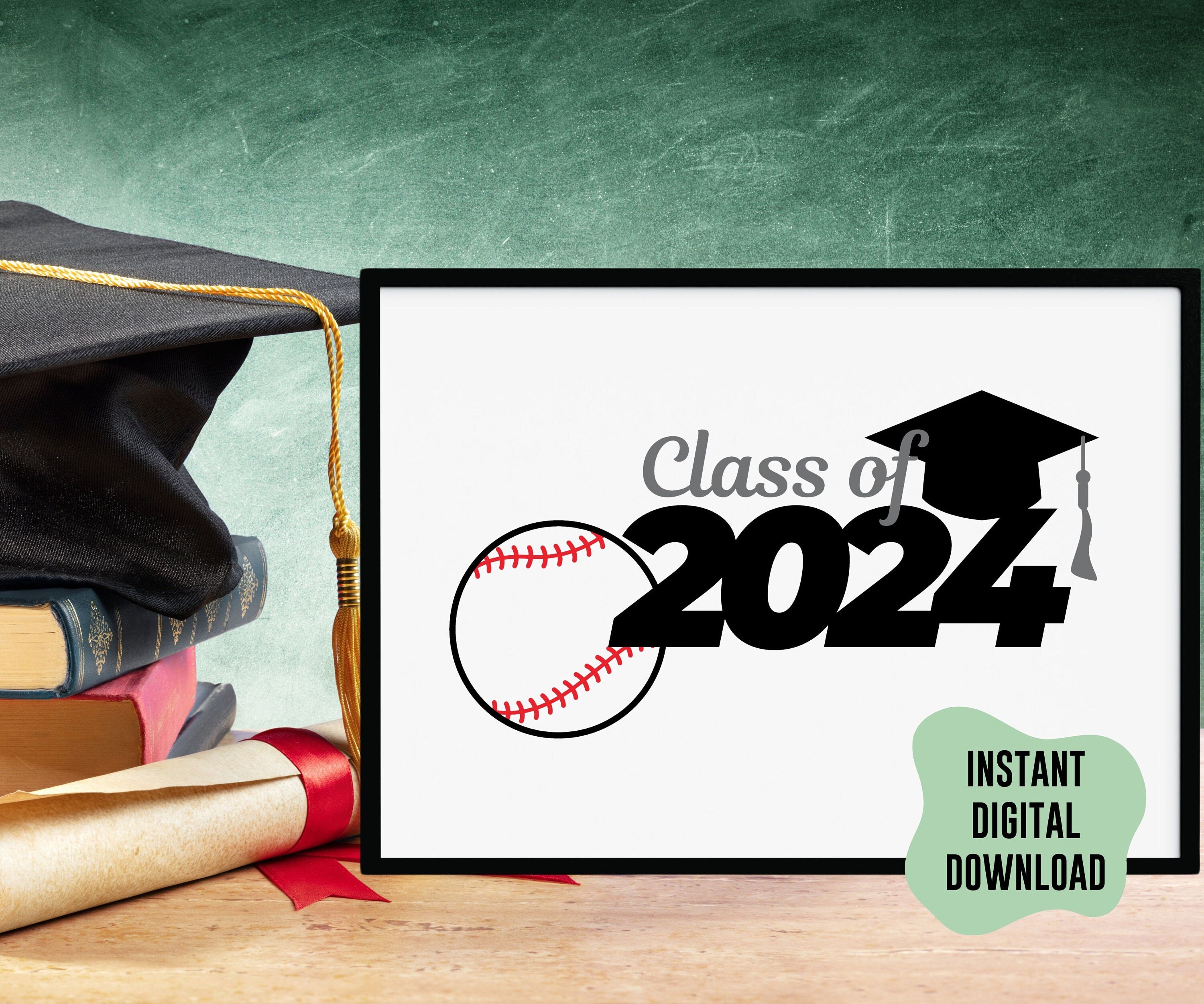 Class of 2024 Baseball Yearbook Photo Prop, Senior Last Game Gift, High