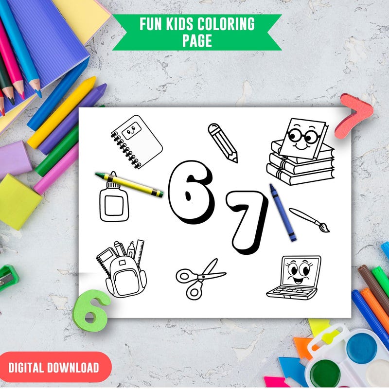 Six Seven Coloring Page - Etsy