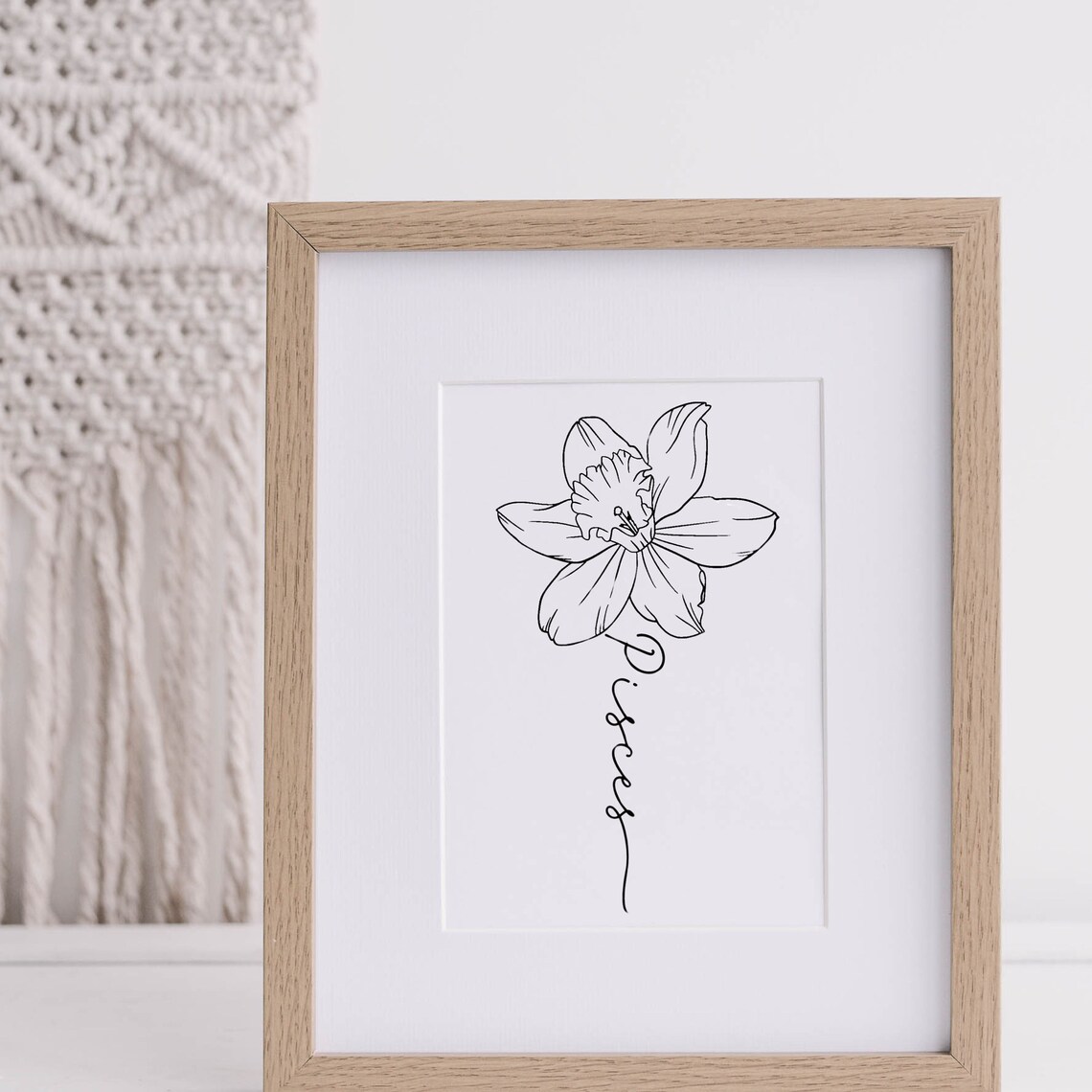 Daffodil Zodiac Pisces March Birth Flower PRINTABLE Digital Wall Art