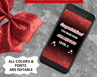 Cheerleading & sports team placement reveal mobile announcement (Digital Download)